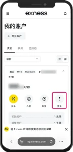 點擊帳戶旁邊的三個點(更多)